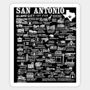 San Antonio Map Sticker